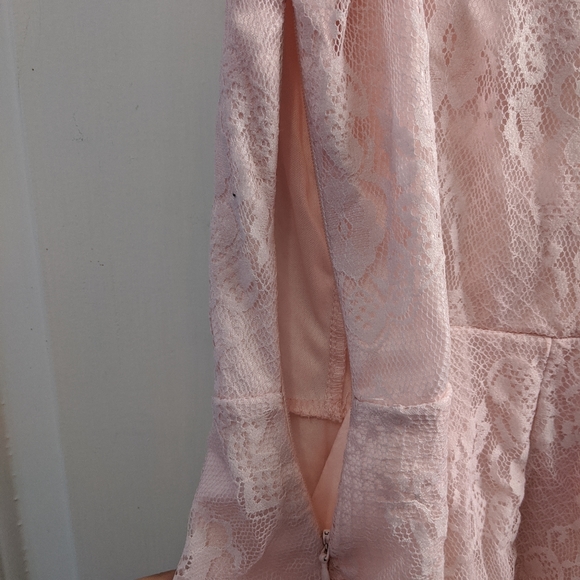 Pink Lace Peplum Top - Picture 4 of 4